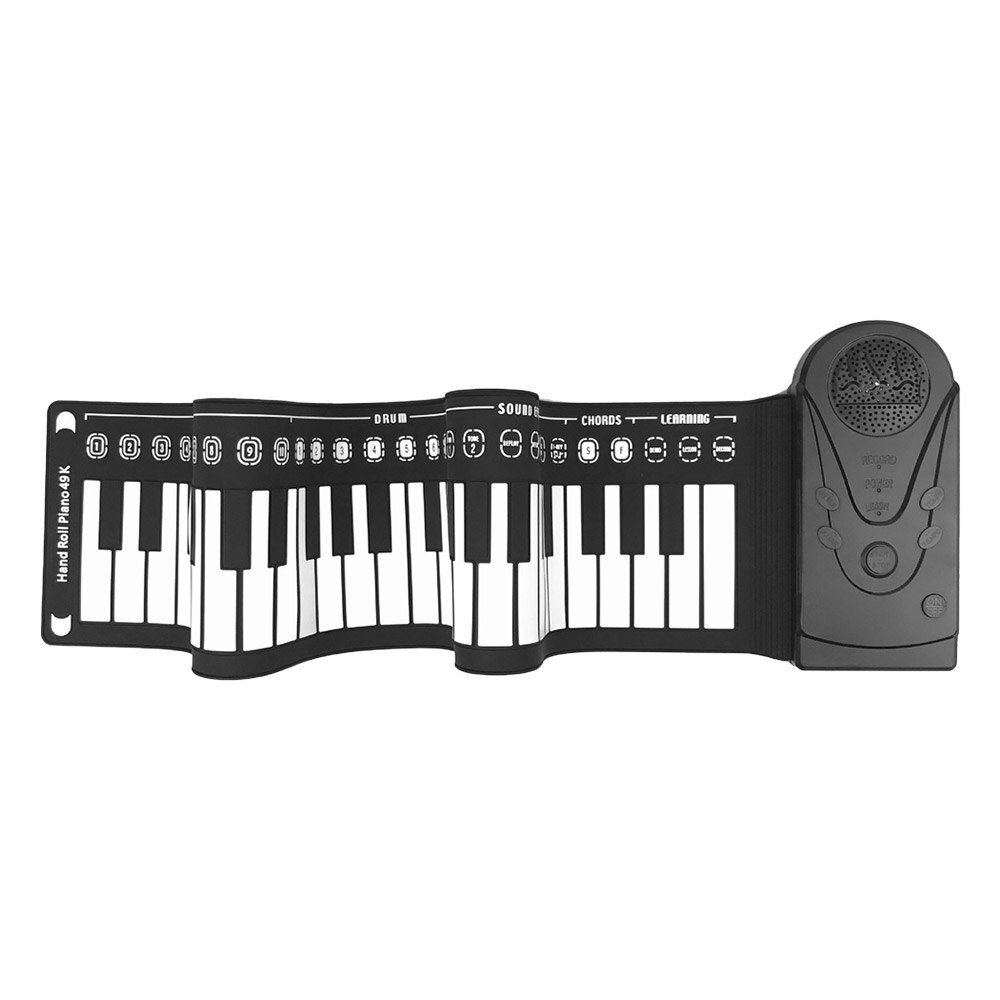 Draagbare Elektrische Piano 88 Toetsen Roll Up Piano Multifunctionele Digitale Piano Toetsenbord Ingebouwd Speaker Oplaadbare Lithium Batterij: 49Keys  HRP49