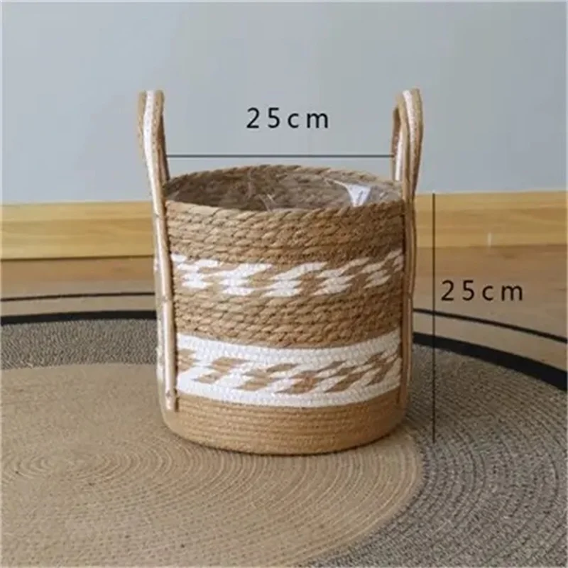 Großer Pflanzgefäß aus natürlichem Seegras, Abdeckung für Blumentöpfe, Pflanzgefäße für den Innenbereich, Blumentöpfe, gewebter Korb, Canasto Decorativo Home Garden Deco: MULTI