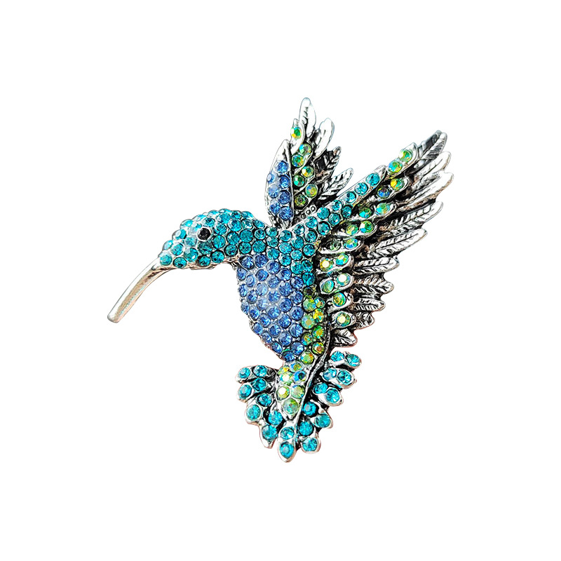 Men Birds Pin Brooch Colorful Rhinestone Brooches For Women Hummingbird Animal Pins Clothing Accessories Party Jewelr %s