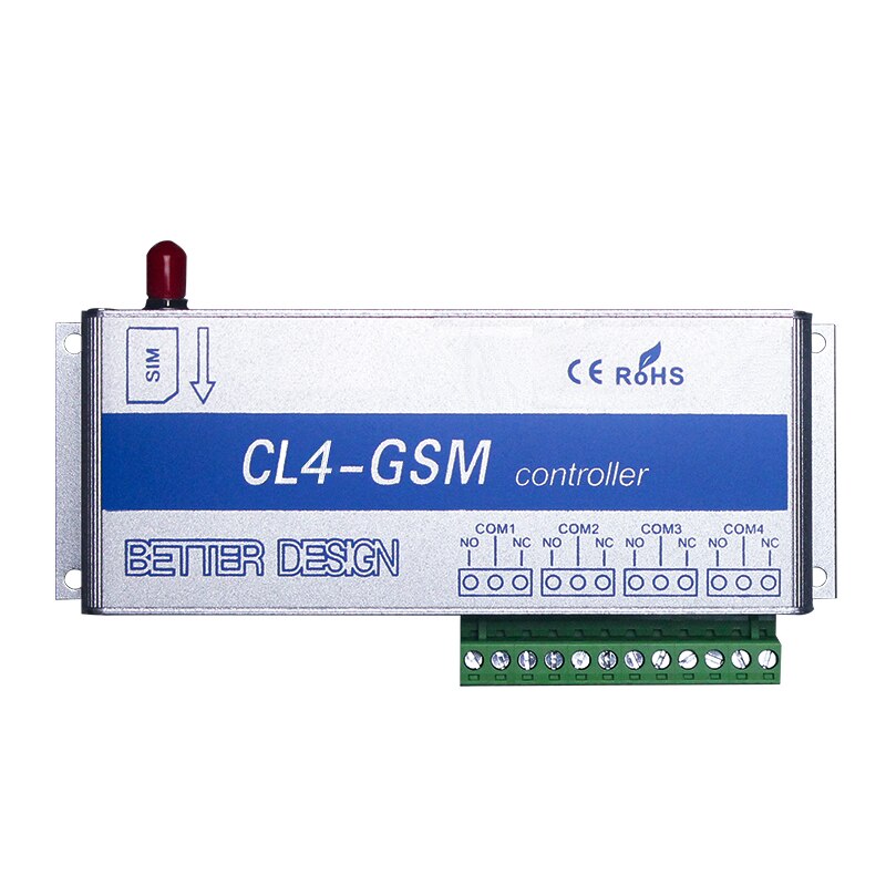 Gsm switch sms controller 4 relæer output garageport  cl4- gsm fantastisk til styring af elektriske apparater i hjemmet