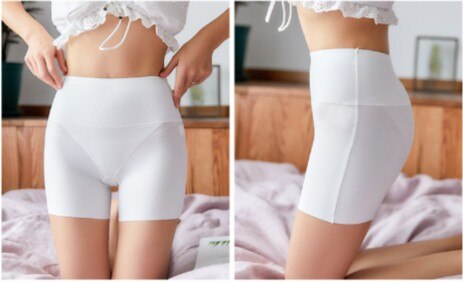 M~XL Women Safety Shorts Anti Bacterial Fiber Lady Shorts Breathable Seamless Underwear Pants Short Skirts Shorts: White / XL