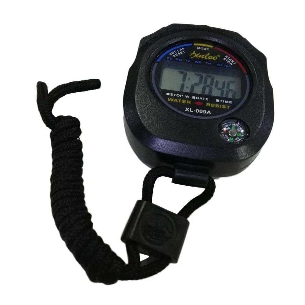 Portable ABS Time Counter Digital LCD Sports Stopwatch Waterproof Sports Chronograph Durable Timer