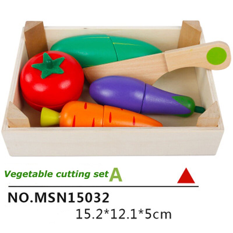 15 arten Holz simulation küche ei serie cut obst und gemüse dessert kinder pädagogisches spielen haus spielzeug: 8