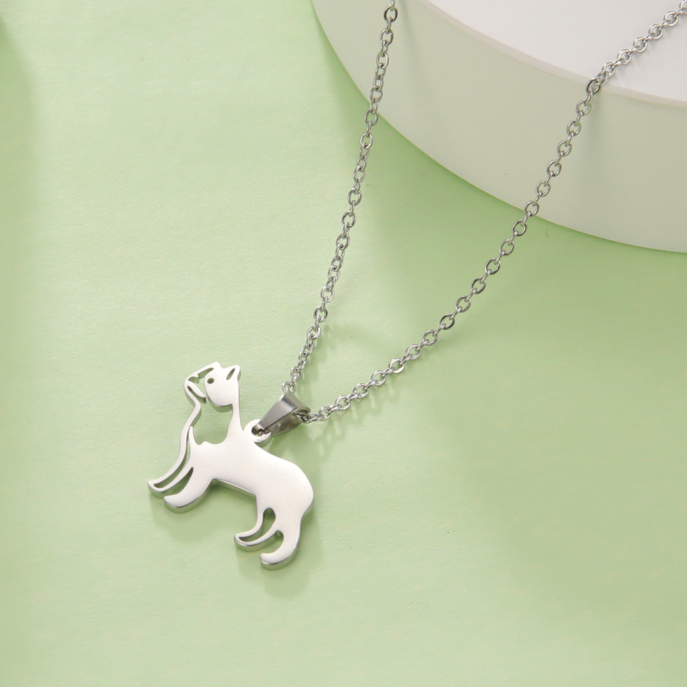 Unift Collier en acier inoxydable avec chat tacheté pour femme, breloques en forme d&#39;animal, ras du cou, bijoux de fiançailles pour amoureux