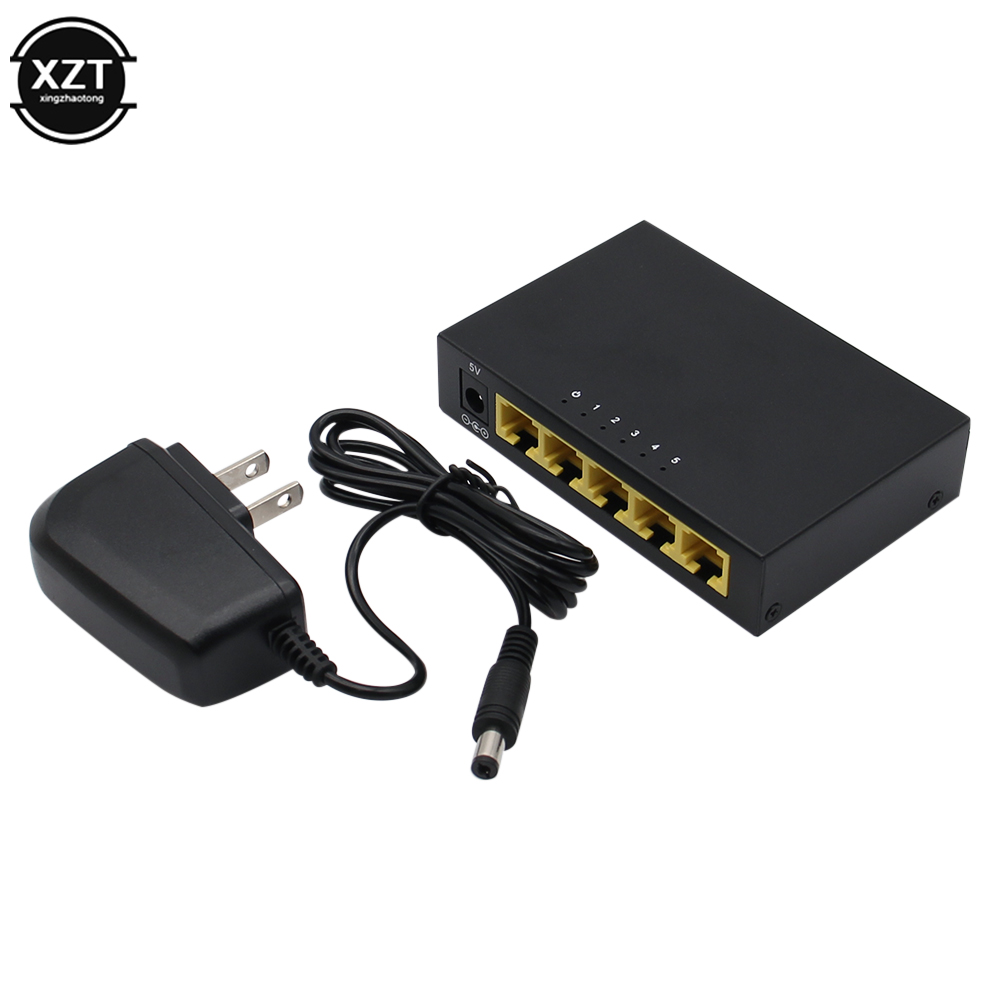 5 Port 1000Mbps Gigabit Network Switch Ethernet Smart Switcher High Performance RJ45 Hub Internet Splitter Plug and Play: Blue