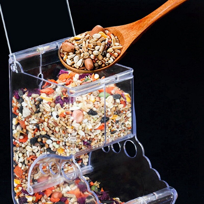 Husdjur plast transparent hamster matare marsvin mat skål behållare kan ekorre igelkott anti-flip handfat automatisk matare