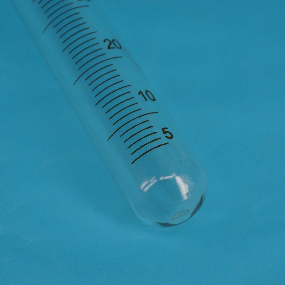 50ml Graduated Line Lab Clear Glass Test Tube Round Bottom with Stopper