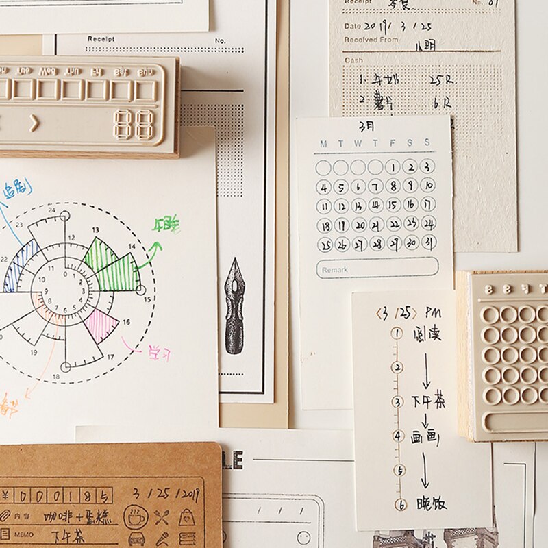 Retro matters shopping list Time planner stamp DIY wooden rubber stamps for scrapbooking stationery scrapbooking standard stamp