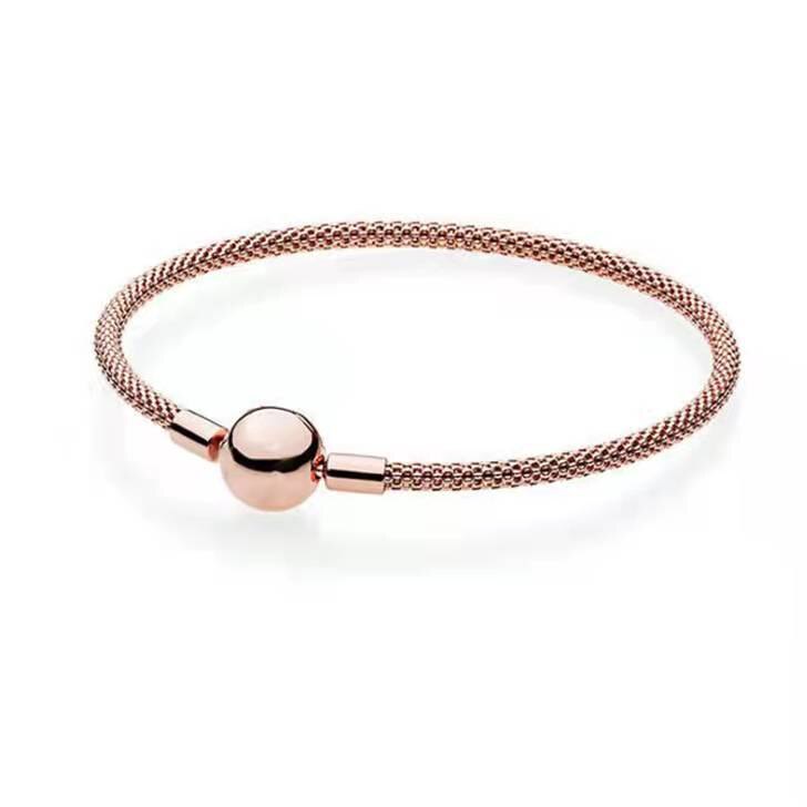 Pulsera trenzada de malla de seda para mujer, abalorio de plata esterlina 925, compatible con abalorios originales, fabricación artesanal de joyería, novedad