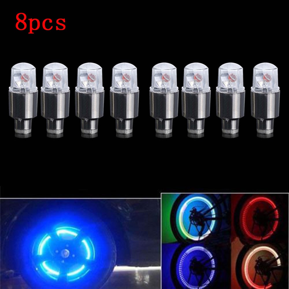 4X Vélo Voiture Moto Roue Pneu Pneu Vannes Bouchon Néon LAMPE DE POCHE LED Lampe Chaude Vélo accessoires Bâton Lumineux Vogue60
