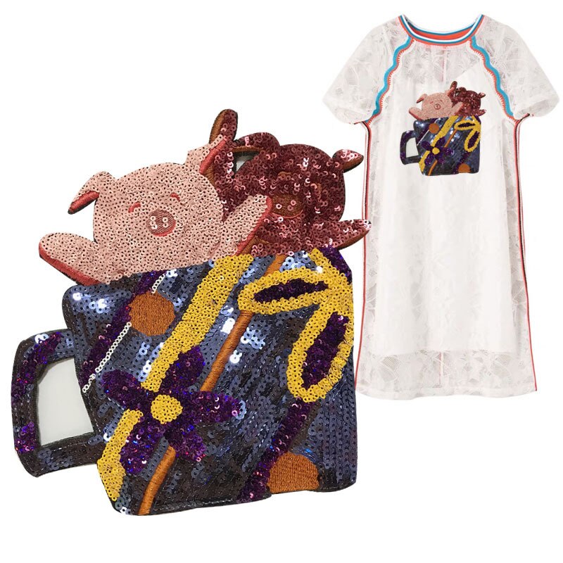 Søde pletter små dyr tøj maleri diy pige diy håndlavet t-shirt og denim jakke udskrivning