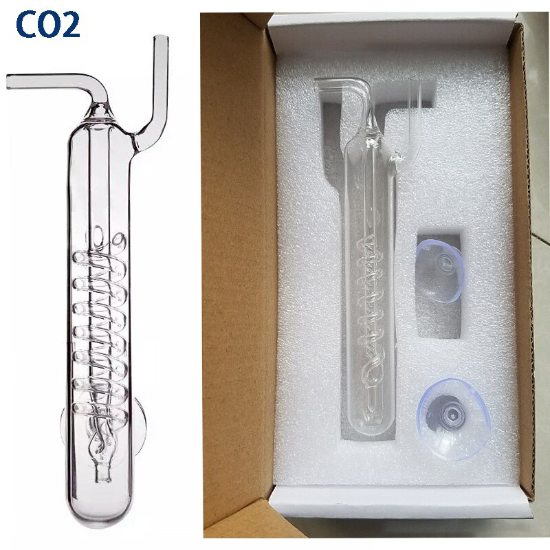 Aquarium Tank ,CO2 Diffuser Bubble Counter Spiraal Glas Verstuiver Regulator Voor Geplant Tank Met Zuignap CO2 Apparatuur