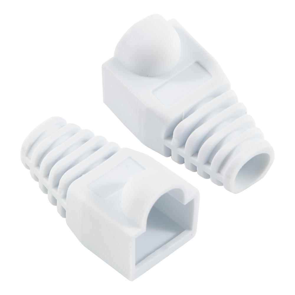 Blandet farve cat 5e cat 6 rj45 ethernet netværkskabel trækaflastningskapper kabelstik stikdæksel: Hvid / 0.2m
