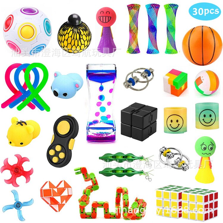 Sensory Toy Set - 5-30PCS - Stress Relief Fidget Toys - Autism Anxiety Relief - Pop Bubble Fidgets for Kids Adults