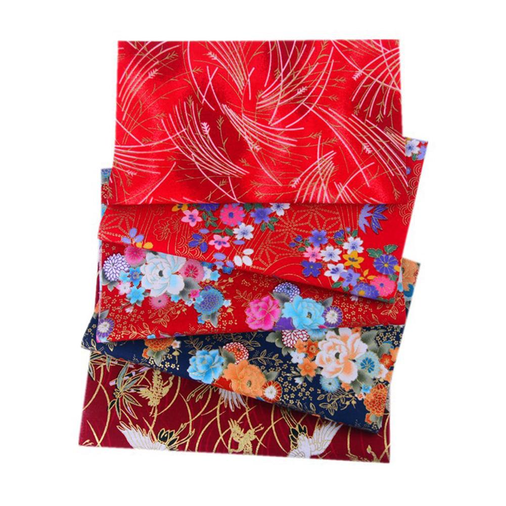 5 stk 20*25cm bomuldsstof lille blomstermønster japansk stil stof til håndværk maske diy miljøvenligt materiale: D