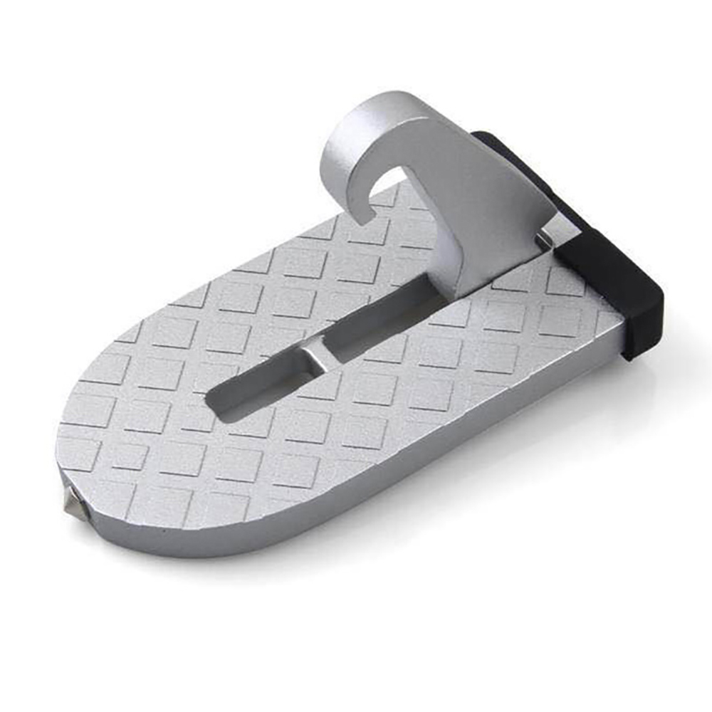 Auto Gear Door Step Easy Access to Roof Supports Both Feet Foldable Car Roof Rack Step Glass Breaker Safety Hammer Hook Pedal: GRAY