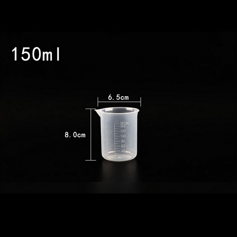 50/100/150/250/500/1000ml tasse à mesurer graduée en plastique transparent Premium bec verseur sans poignée outil de cuisine: 150ml
