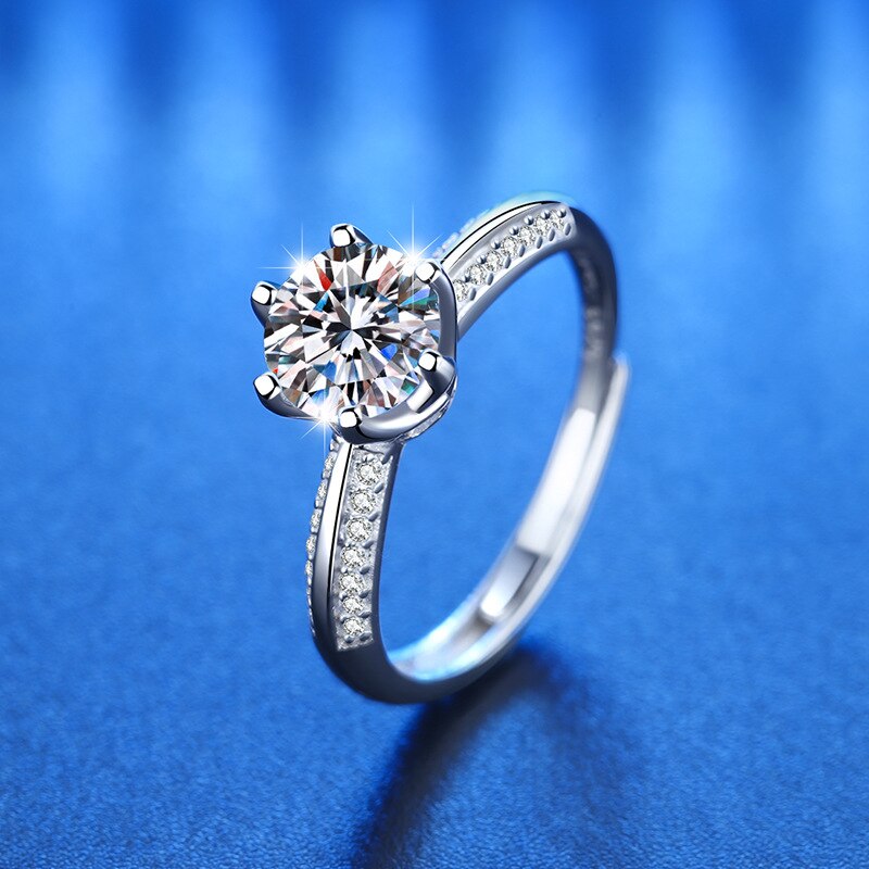 Smyoue D Kleur 1 Carat Moissanite Met Gra Gecertificeerd Solitaire Ring Voor Vrouwen 925 Sterling Silver Love Heart Engagement Sieraden