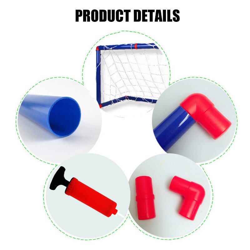 Portería de fútbol portátil para niños, puerta de juguete, Kit de balón de fútbol para bebé con bombas, deportes de interior y exterior, EDF88