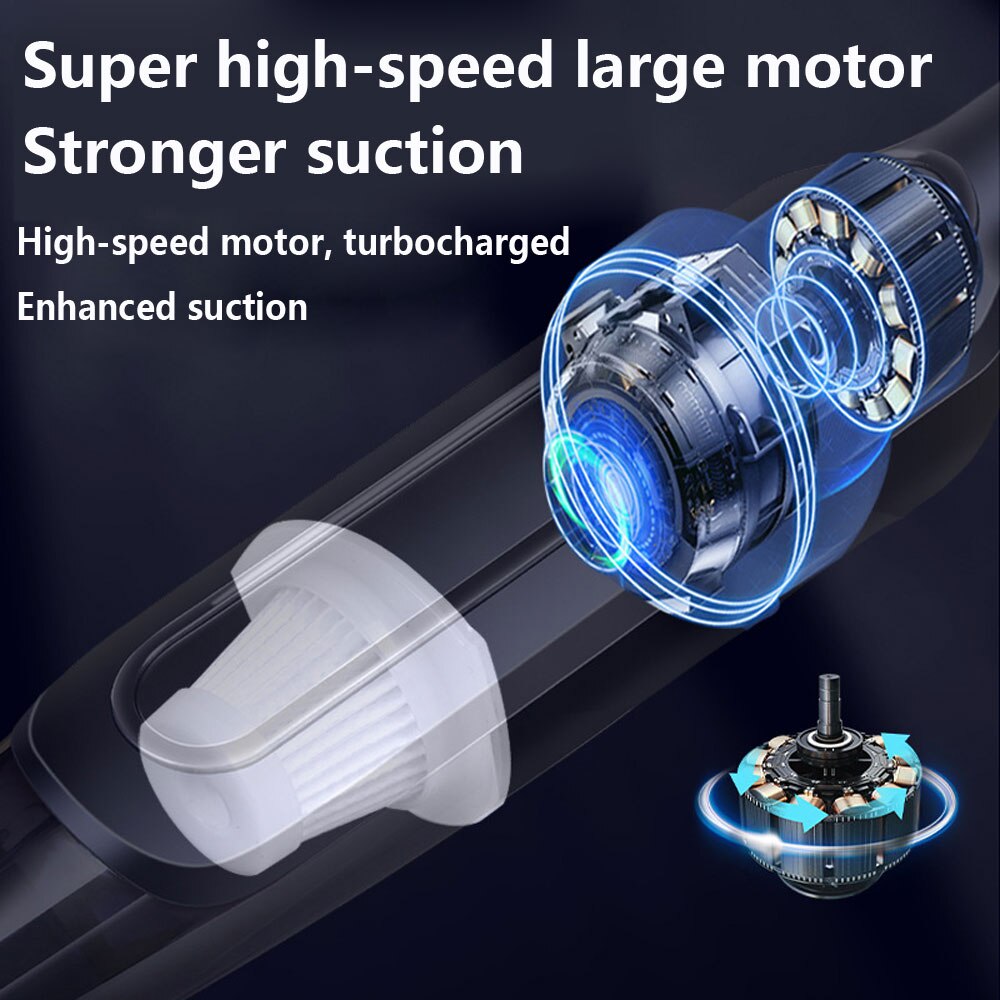 Handheld Wireless Vacuum Cleaner Rechargeable Cyclone Suction Car Vacuum Cleaner Cordless Wet/Dry Auto Portable for Car Home
