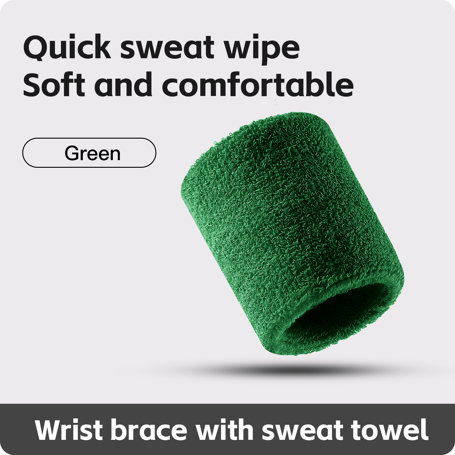 1 unidad de toallas, muñequeras deportivas, bandas para el sudor para tenis, protector de muñeca, bandas para el sudor para baloncesto y Fitness, muñequera, protección para muñeca, bádminton: Verde