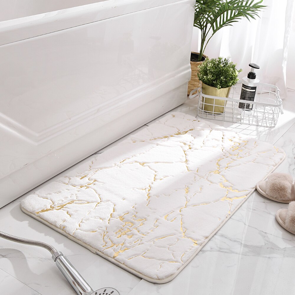 Non-Slip Bath Mats Super Absorbent Shower Bathroom Carpets Soft Toilet Floor Faux Rabbit Hair Rugs For Home Decor 40x60cm 4 Size: White / 60x90cm