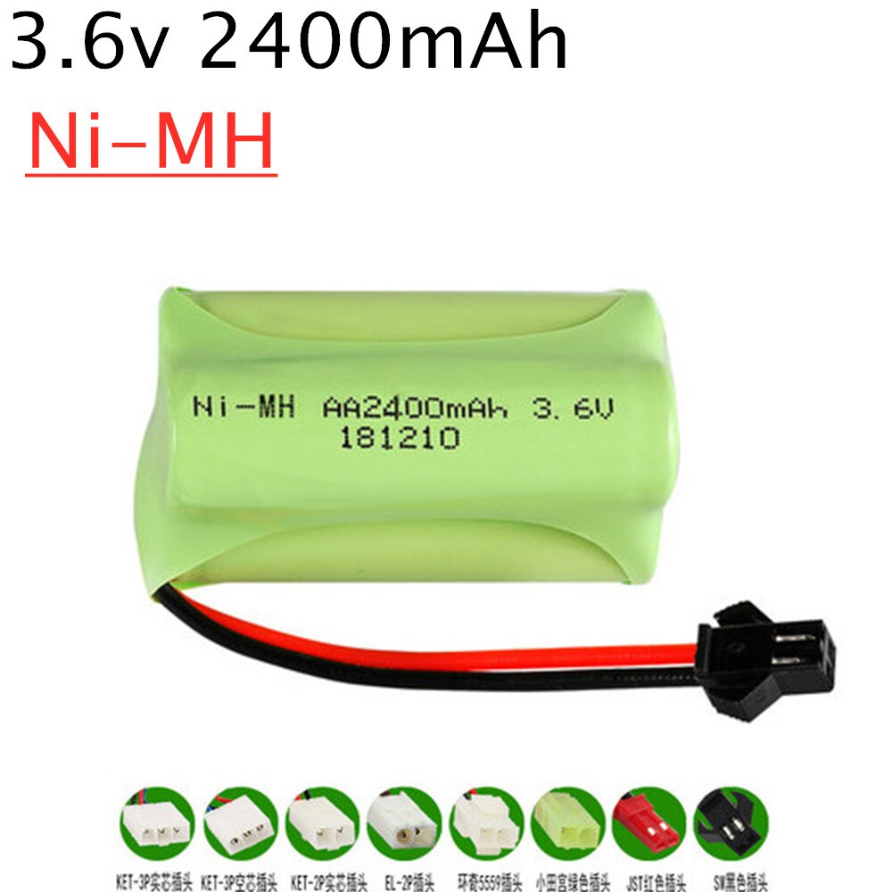 2400mAh 3,6 v Akku + USB Ladegerät Set Für Rc spielzeug Auto Tank Zug Robot Boot Gun Ni-Mh AA 3,6 v Akku: Blau