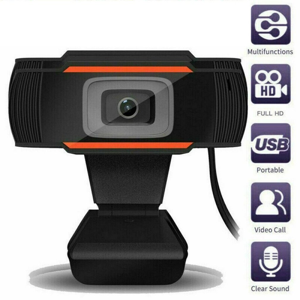 1080P HD Webcam with Mic Rotatable PC Desktop Web Camera Cam Mini Computer WebCamera Cam Video Recording Work In Stock