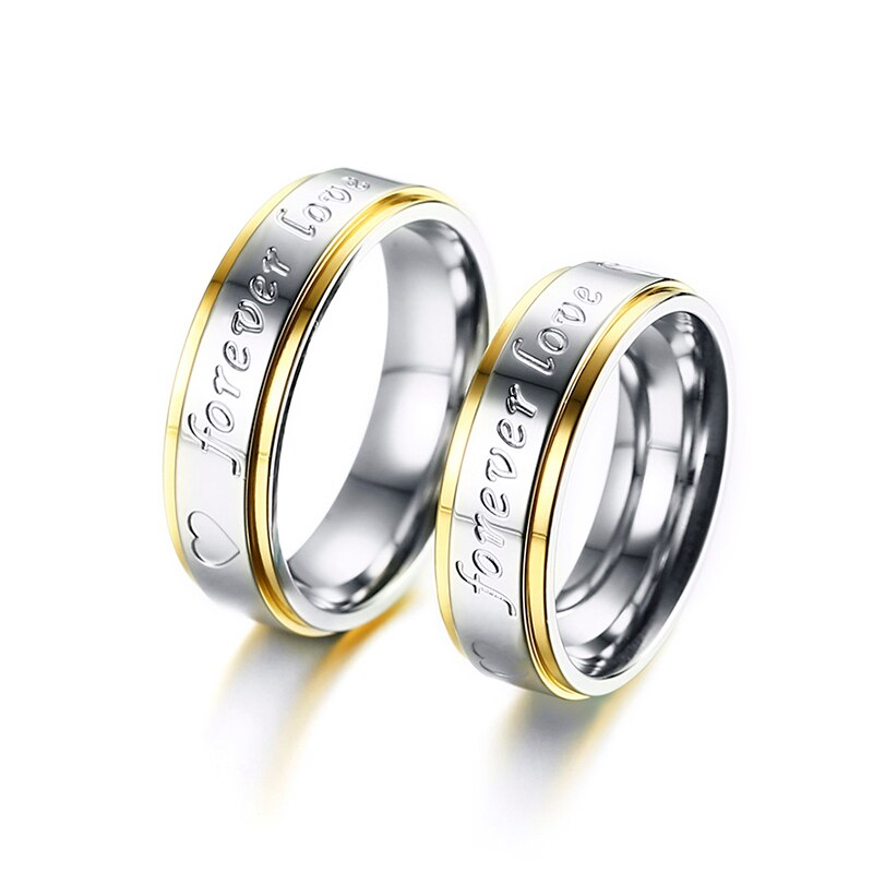 Charme Paar Ring "Für Immer Liebe" knapp Edelstahl Ring der Männer/frauen Ring Valentinstag hochzeit Bands