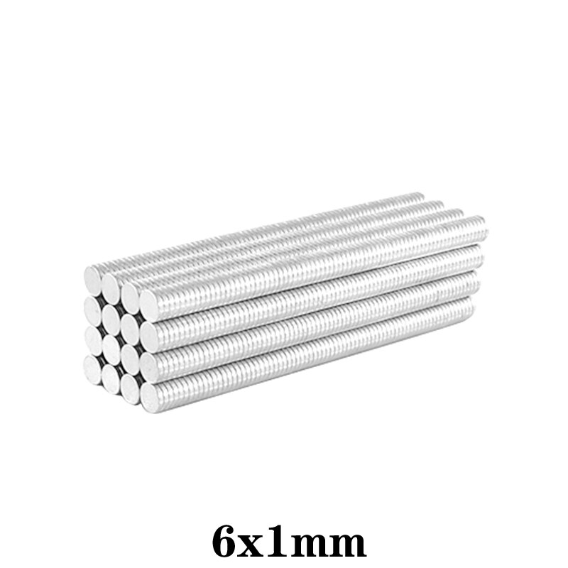 60 ~ 2000 stk 6 x 1 mm tynde neodym stærke magneter 6mm x 1mm permanente små runde magneter 6 x 1mm kraftige magnetiske magneter 6*1 mm n35