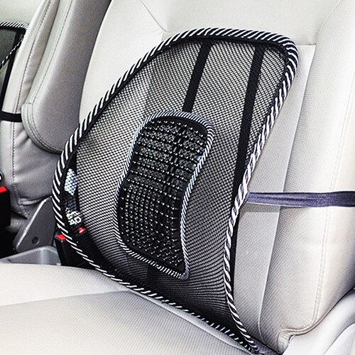 Car Seat Office Chair Massage Terug Lendensteun Mesh Ventileren Kussen Black Mesh Terug Lendensteun Kussen Voor Auto Driver: with massage beads