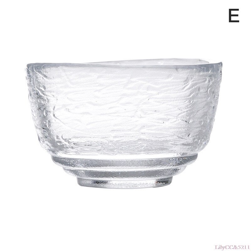 Taza de vidrio resistente al calor, vaso de Sake de estilo japonés hecho a mano, martillado pequeño, , 1 ud.: E