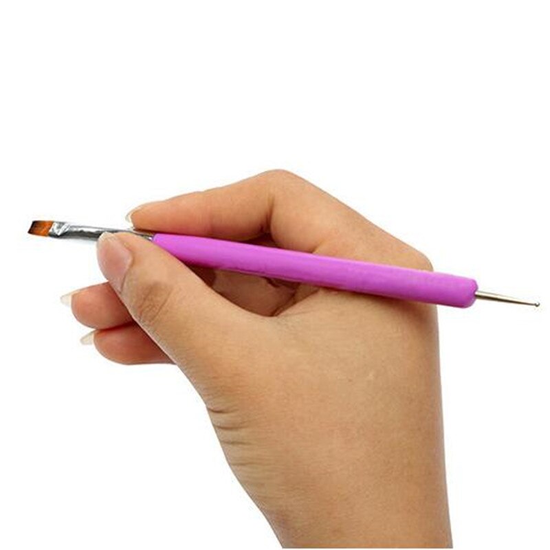 Uv lilla turkis dekoration gel akryl nail art builder pensel liner maleri pen negle værktøj sæt marmorering maleri prik værktøj