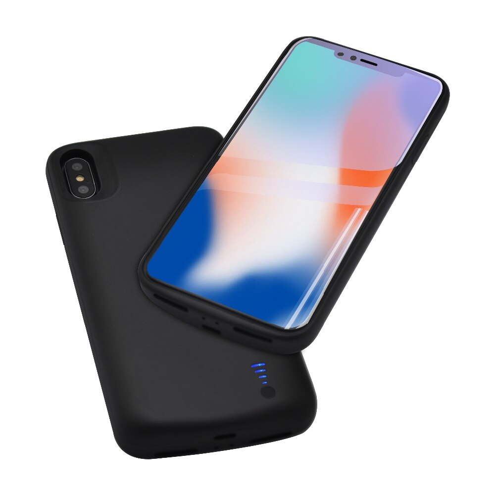 6000 mah bærbart powerbank-deksel for iphone xs max xr batterideksel 5000 mah batteriladeretui for iphone x xs powercase capa