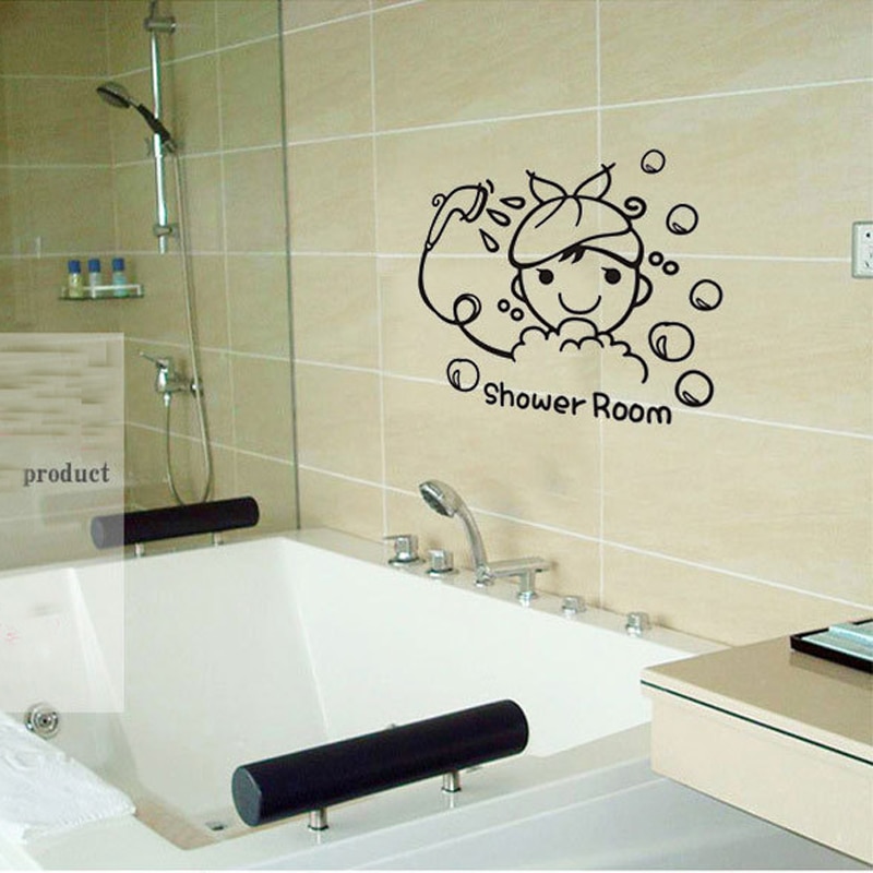 Cartoon Leuke Badkamer douche grappige baden Muur Sticker voor kinderkamer DIY Muur Art Decals Stickers Home Decor Behang