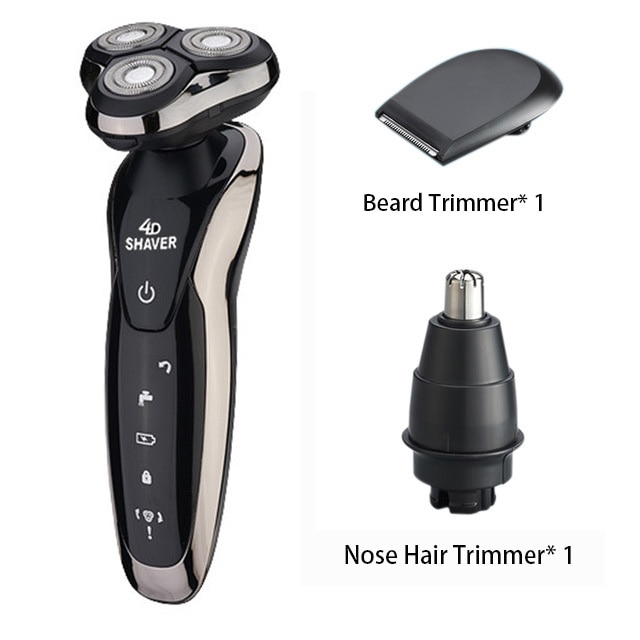 Máquina de afeitar eléctrica de afeitar la barba Trimmer nariz máquina de afeitar para hombres recargable afeitar seco mojado de doble uso, impermeable y lavable