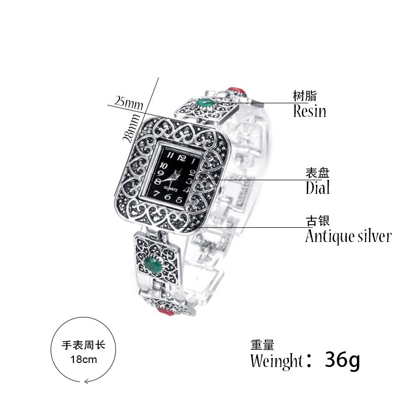 À la argent 925 Bracelet montre pour femmes bijoux personnalité cristal résine filles couleur Bracelet dame Quartz montre accessoires