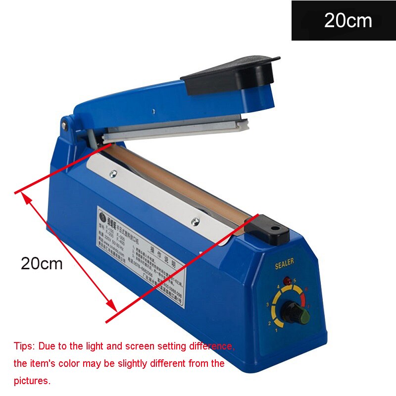 Automatic Heat Food Sealer Packaging Machine Sealing Machine Manual Impulse Heat Sealer Poly Bag Machine Hand Impulse Sealer: 20cm