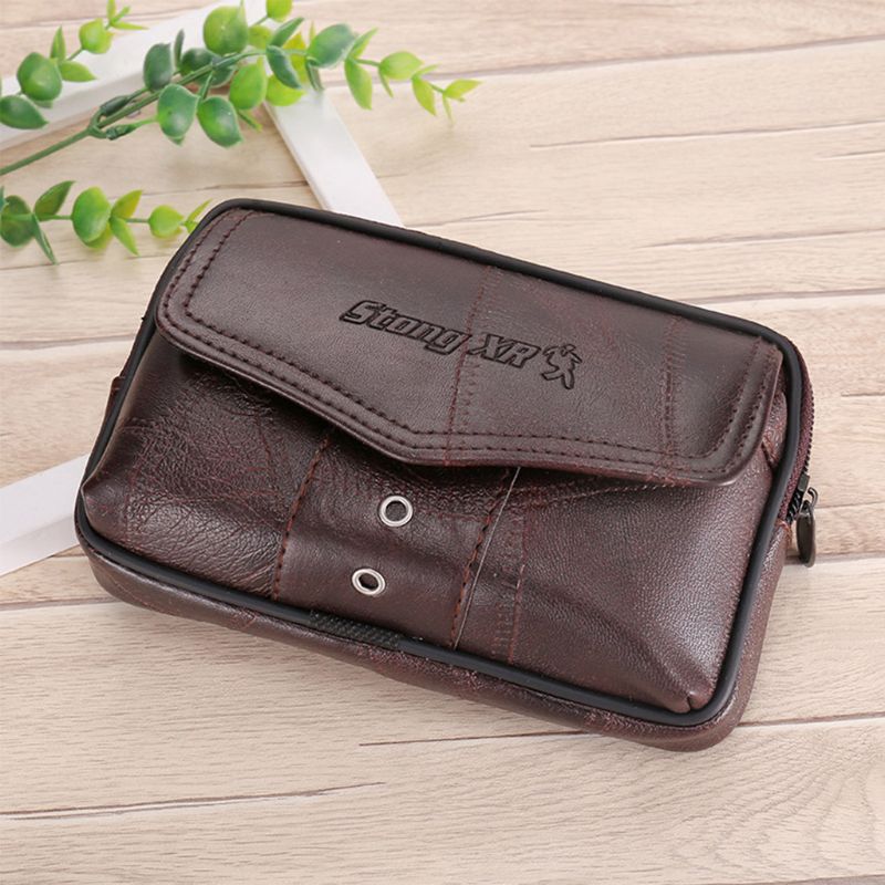 Vintage Leather Waist Bag Belt Loop Holster Carry Phone Pouch Wallet Case