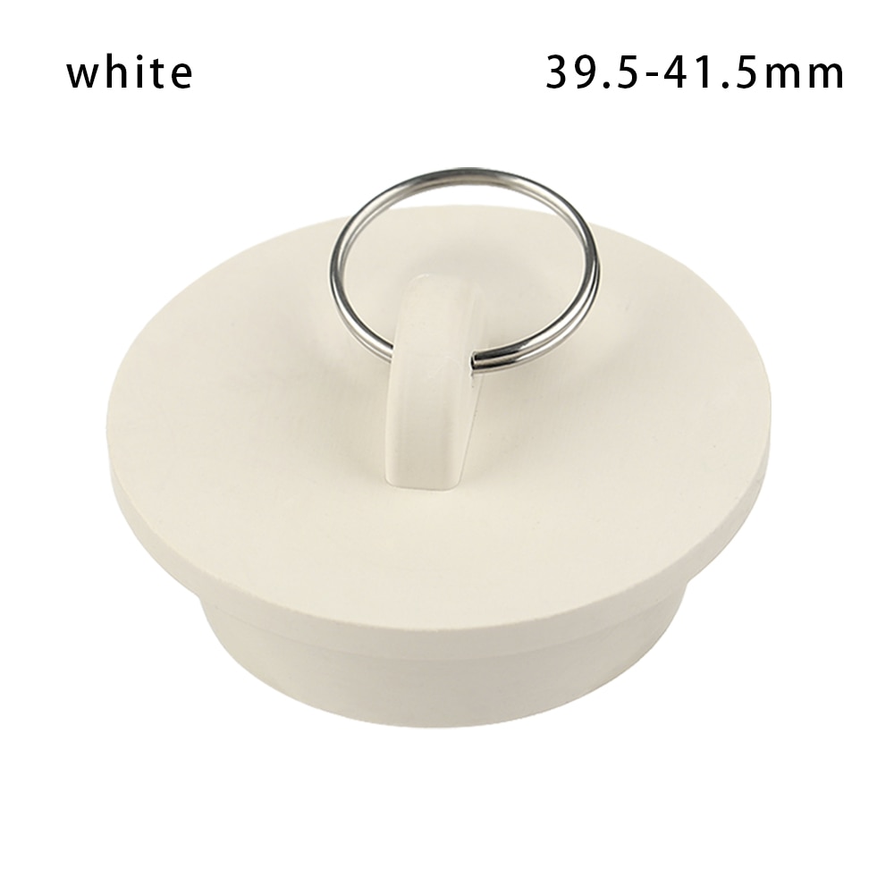 Kitchen Bath Tub Sink Water Stopper Floor Drain Plug Sink Bathtub Drainage Stopper Round Leakage-proof Plug Bathroom Accessories: 39.5-41.5mm	white