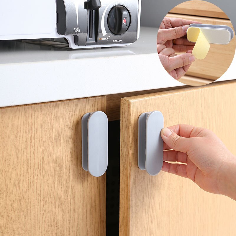 2pcs Door Handles Furniture Knobs Self-adhesive Multi-purpose Wardrobe Pulls Toilet Window Handle Cabinet Door Finger Plates