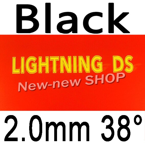 61second Lightning DS NON-TACKY Pips-In Table Tennis PingPong Rubber with Sponge: black 2.0mm H38