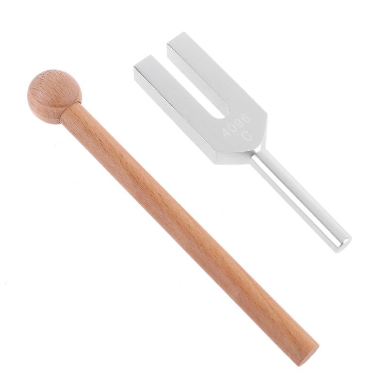 Højfrekvent energi stemmegaffel krystal 4096hz stemmegaffel aluminiumslegering helbredende lyd vibrationsterapi med hammer  a5yd