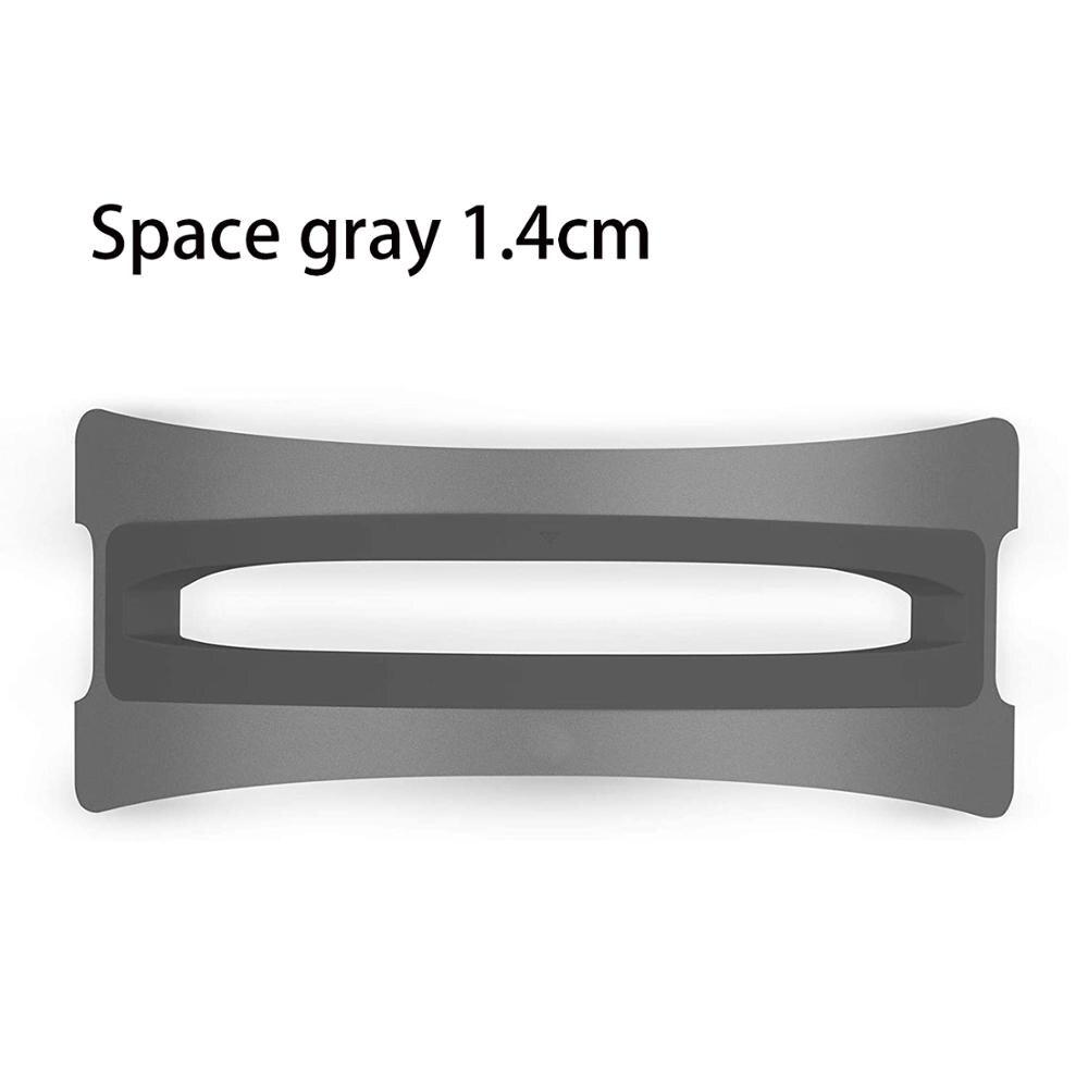 Vertikal aluminium plassbesparende antiskli bærbar stativ stasjonær montert holder til eple macbook pro luft netthinnen laptop tilbehør: Mellomrom grå 1.4cm