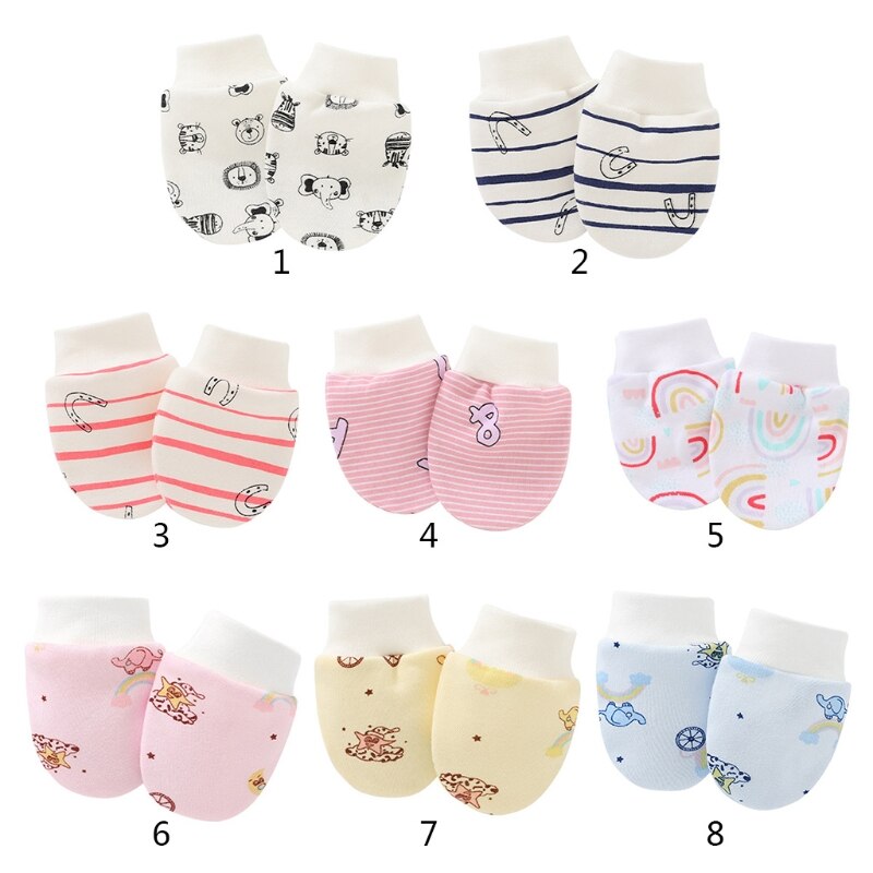 Baby Anti Kratzen Weiche Baumwolle Handschuhe Neugeborenen Schutz Gesicht kratzen Fäustlinge XX9F