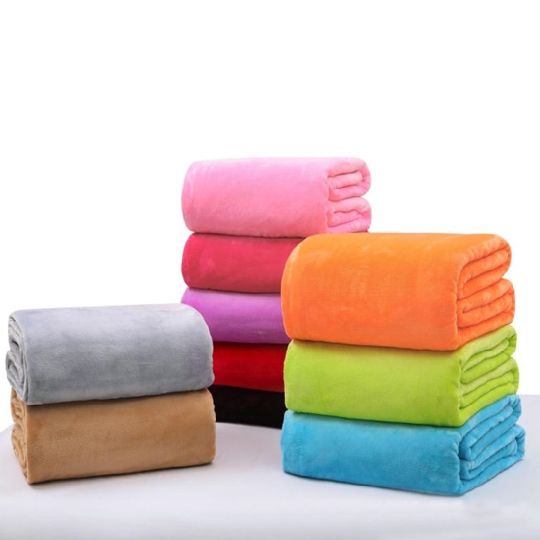 Nuttig Super Zacht Flanel Effen Sprei Deken Gooit Fleece Deken Manta Coberto Voor Slaapbank Auto Kantoor