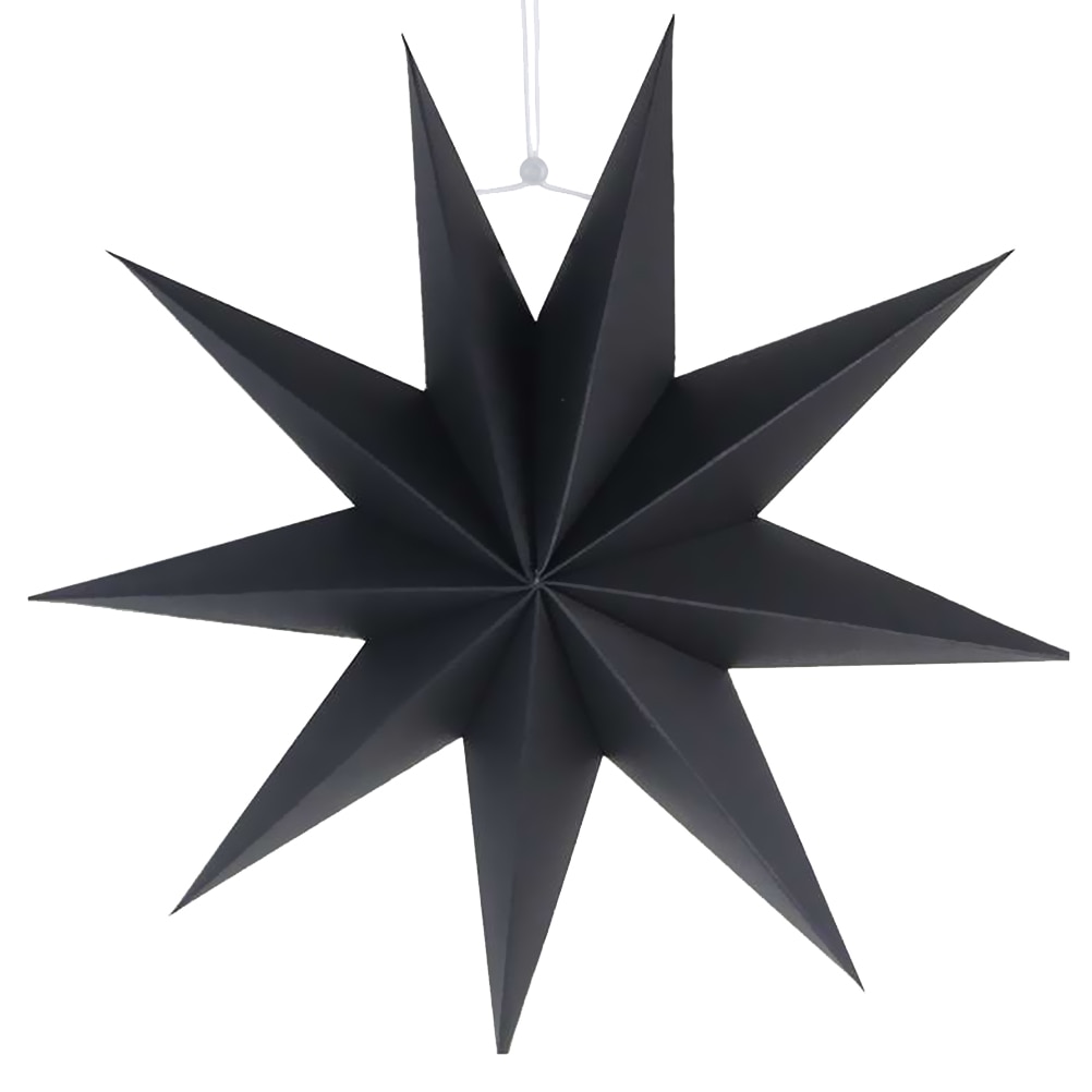 Paper Lamp Shade Handmade Star Lantern Lamp Accessory 30cm(Black)