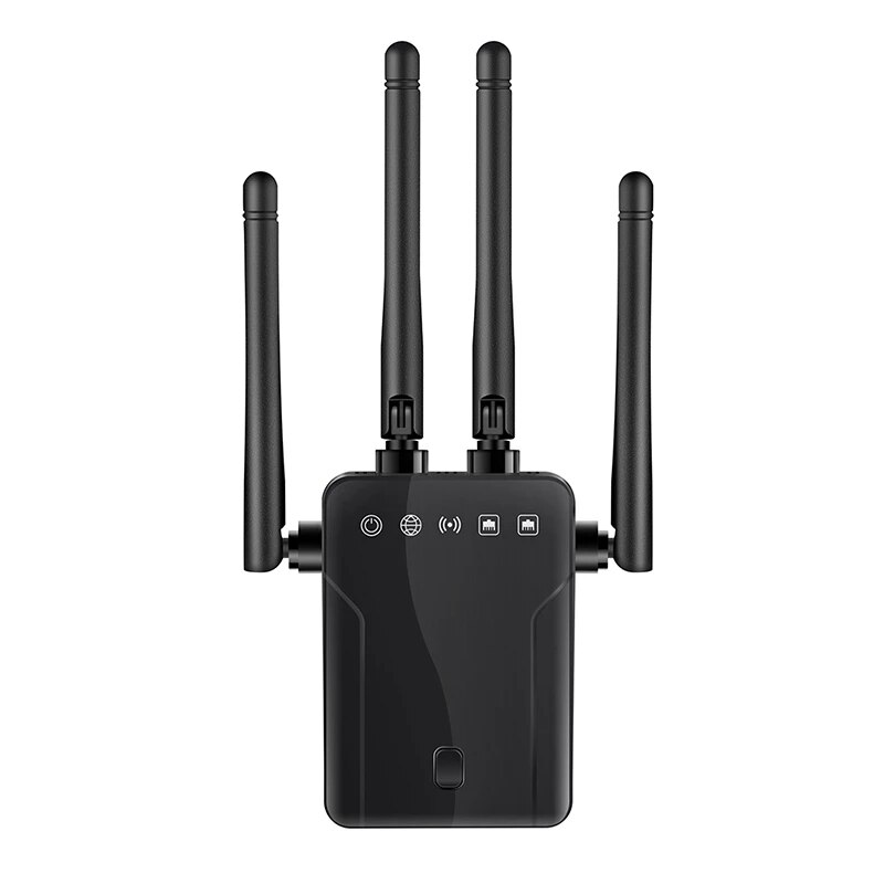 Draadloze Wifi Repeater Wifi Range Extender 300Mbps Signaal Versterker 802.11N/B/G Booster Repetidor Wi Fi Reapeter voor Thuis: Black / ons aansluiten