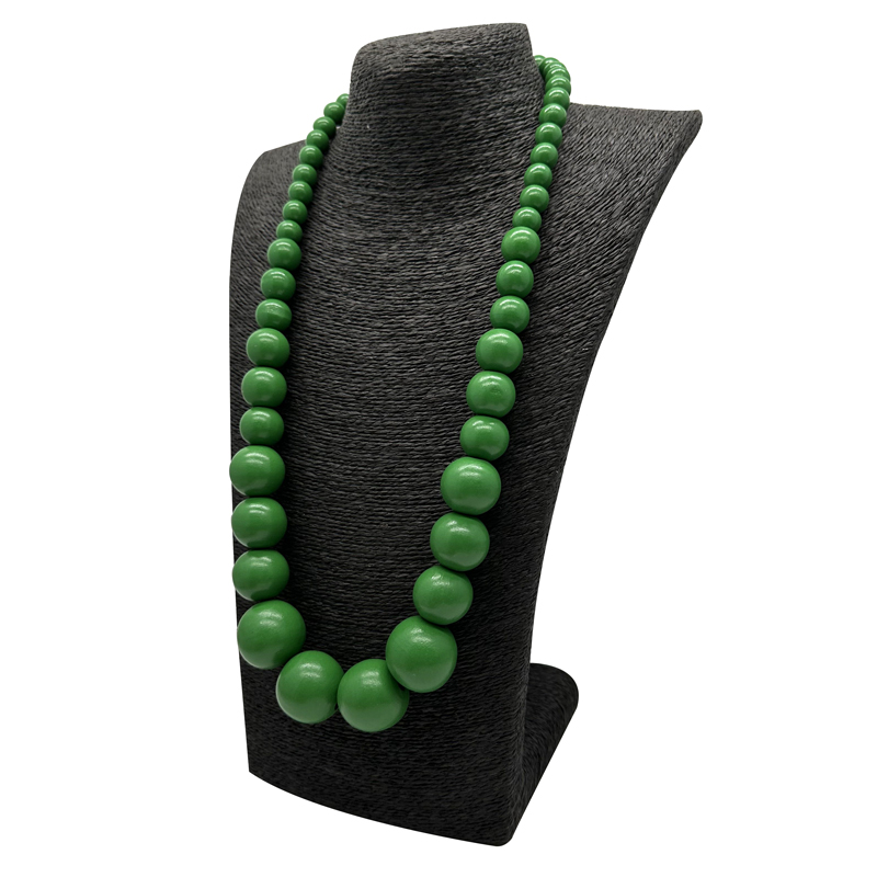 Bohemian Green Big Round Long Wood Necklace & Pendent Handmade Necklace For Women Bib Beads Party Jewelry