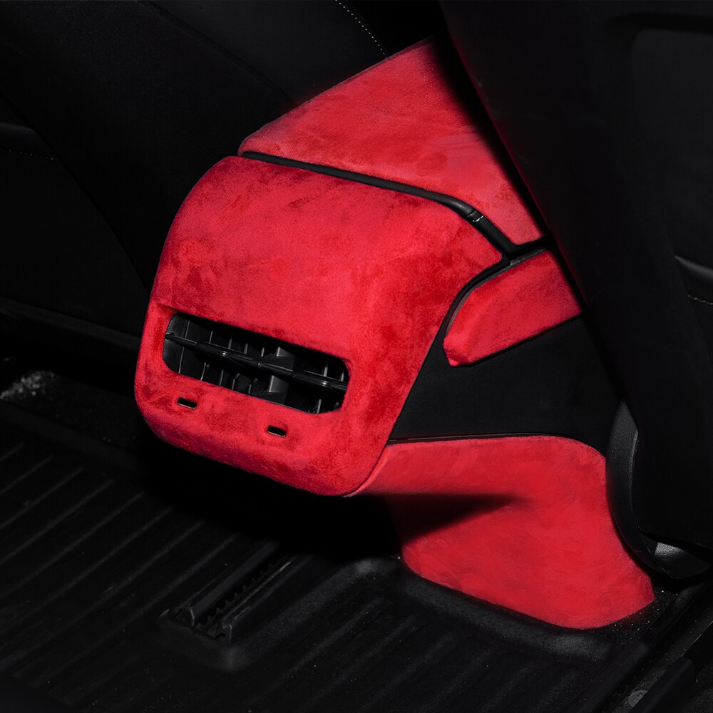 Heenvn ModelY Model3, protección Interior para Tesla Model 3, accesorios, tapa trasera de ventilación de escape de piel para Tesla Y Car Three